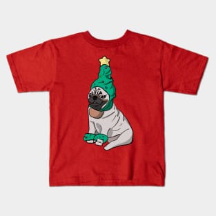 Merry Pugmas! Kids T-Shirt